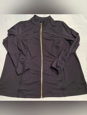 LIVI Lane Bryant Black Zip-Up Active Jacket 18/20